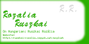 rozalia ruszkai business card