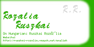 rozalia ruszkai business card